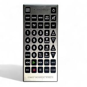Jumbo Universal Remote Control TV Cable Sat DVD VCR TV/DVD Combo Innovage 11 x 5